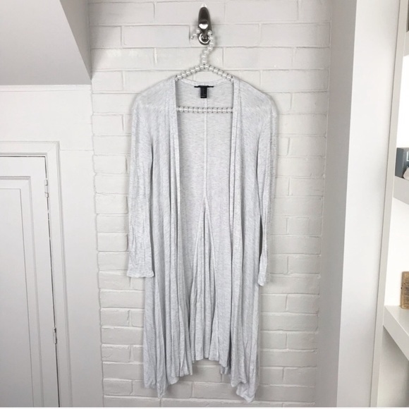 Forever 21 Sweaters - {Forever 21} Light Grey Long Length Cardigan